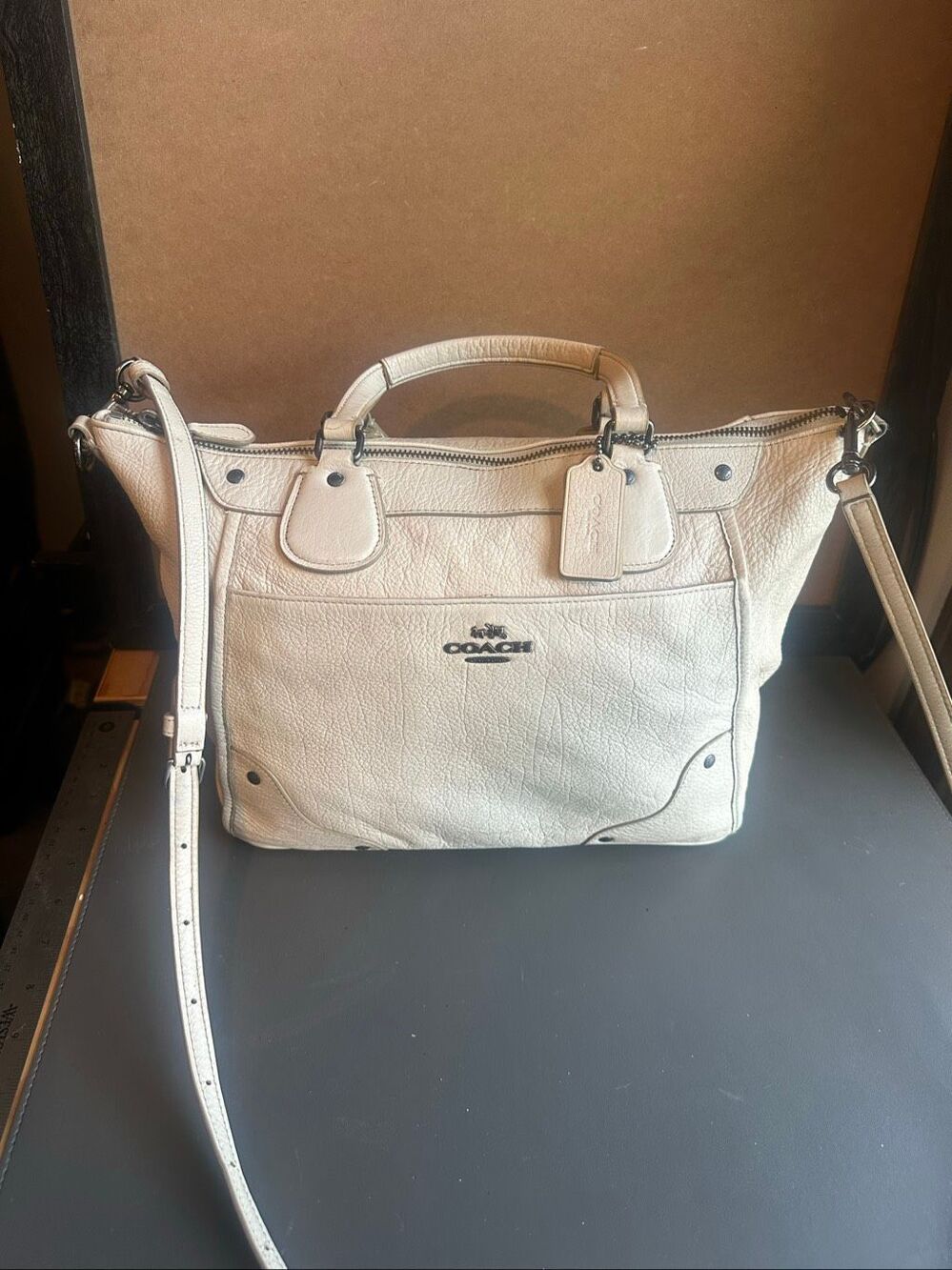 Coach Mickie Satchel in Caviar Grain Leather in GUC 2 hang tags - Picture 9 of 11